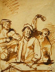 Three Cheerful Young Men, 1660